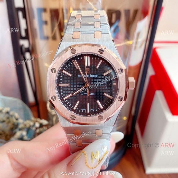 New Replica Audemars Piguet Royal Oak 37mm Lady Watch 2-Tone Rose Gold 1