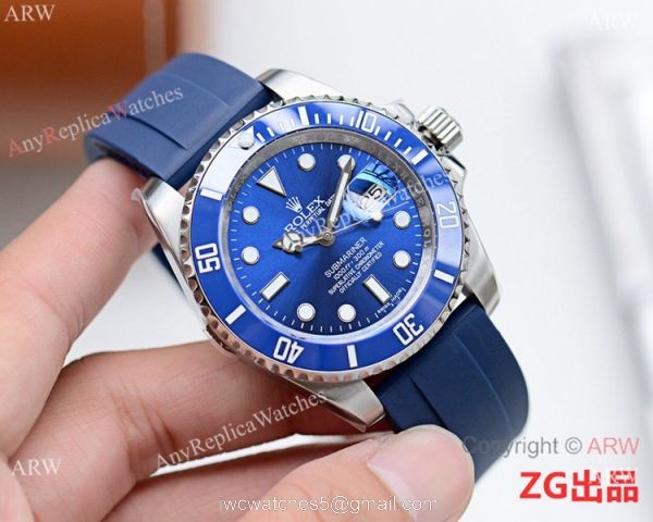 Best Quality Rolex Submariner Blue Rubber Strap Blue Dial Watch 1