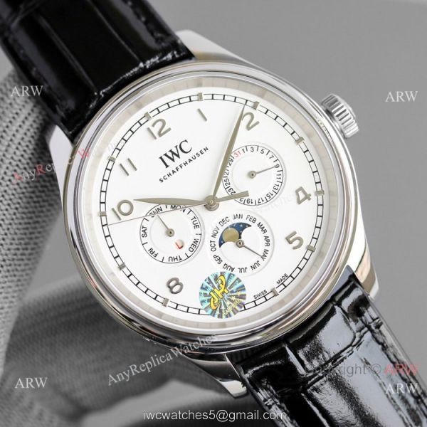Swiss IWC Portugieser Perpetual Calendar Luxury Replica Watch Black and White 1