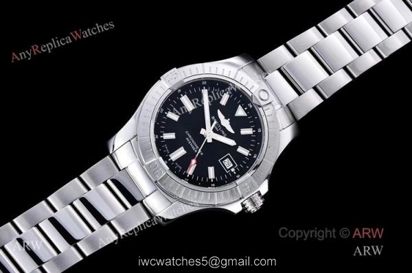 (GF) High Quality Replica Breitling Avenger 43mm Black Dial Stainless Steel Asia 2824 Watch 1