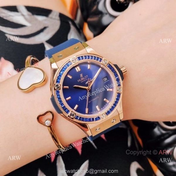 Replica Hublot Big Bang Green Diamond Watche Women Size 1