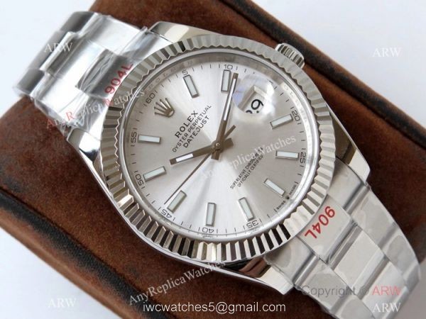 VR-factory Rolex Datejust 2 Watch 904L Steel Silver Dial Fluted Bezel 1