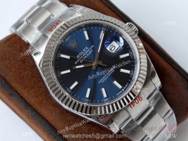 VR-factory Swiss 3235 Rolex Datejust II Copy Watch 904L Stainless Steel Blue Dial 1