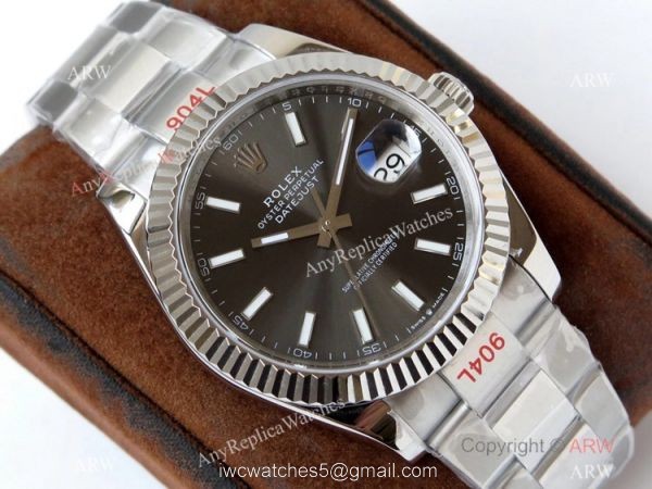 VR-factory Swiss 3235 Rolex Datejust II Replica Watch 904L Steel Rhodium Gray Dial 1