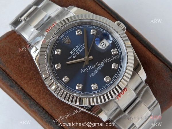 Super Clone Rolex Datejust II VR Factory 3235 Blue Diamond Dial Watch 41mm 1