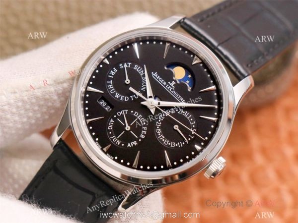 NEW! AAA Replica Jaeger-LeCoultre Master Ultra Thin Perpetual Watch Black Dial 1