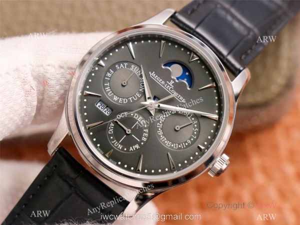 NEW! Swiss Copy Jaeger-LeCoultre Master Ultra Thin Perpetual Watch Rhodium Dial 1