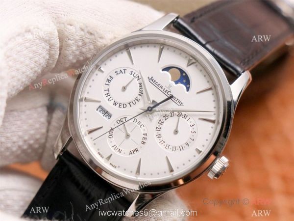 NEW! Swiss Copy Jaeger-LeCoultre Master Ultra Thin Perpetual Watch SS White Dial 1