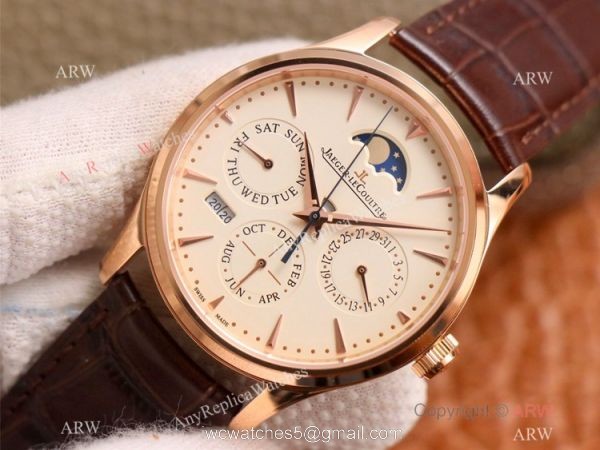 NEW! Swiss Jaeger-LeCoultre Master Ultra Thin Perpetual Rose Gold Watch 39mm 1