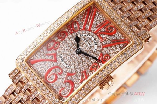 New! Franck Muller Long Island Full Diamond Rose Gold 1:1 Best Quality Watch 1