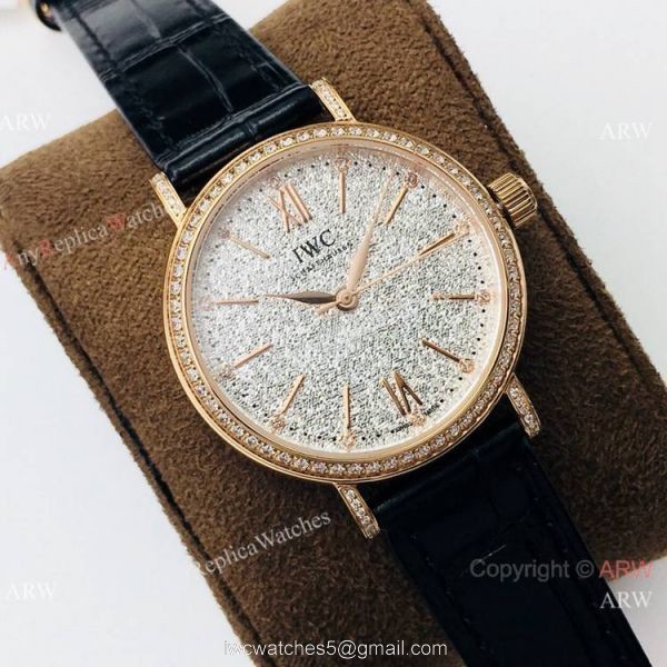 Swiss Copy IWC Portofino Ladies Watch Rose Gold Diamond Bezel 1