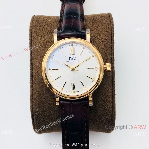 New! Swiss Replica IWC Portofino Swiss 9015 Rose Gold Watch Ladies 1