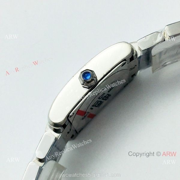 Super Clone Cartier Tank Francaise Cream Dial Diamond bezel Watch Quartz 1