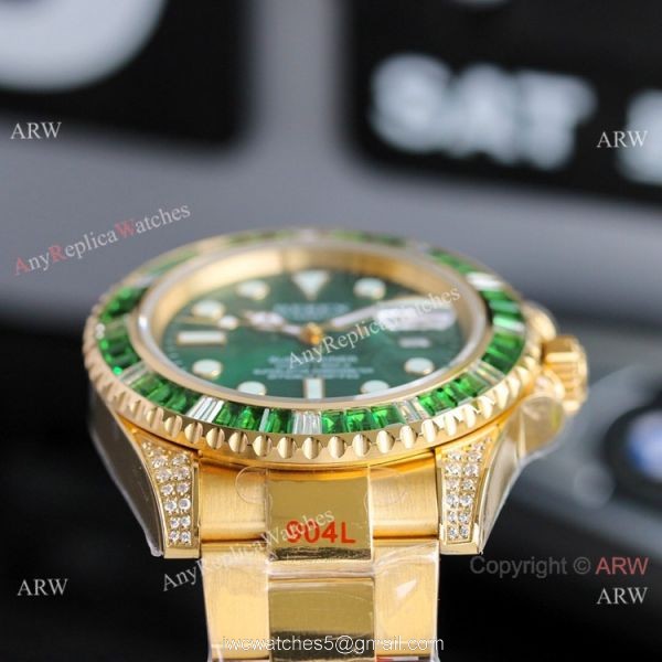 JH Factory Copy Rolex Submariner ETA2836 Gold Green Watch 1