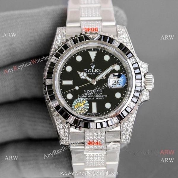 JH Factory Rolex Submariner Date Hulk Diamond Watch Swiss 2836 Movement 1