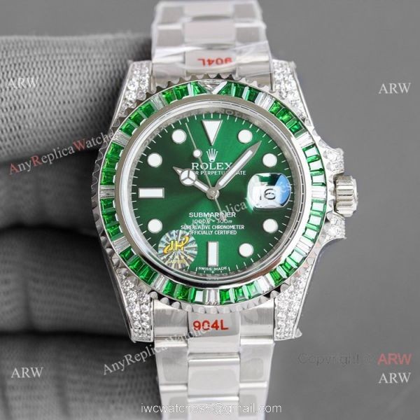 JH Factory Replica Rolex Submariner ETA2836 Watch Black Diamond Case 1