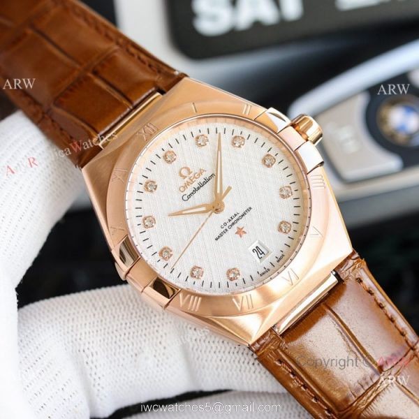 New! Swiss Copy Omega Constellation Gents Watches Rose Gold 39mm 1