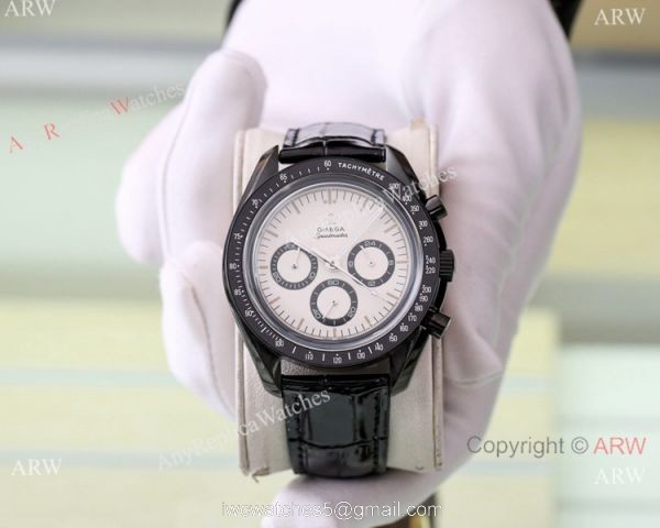New Style Omega Speedmaster Chronograph Black Steel Watches 1