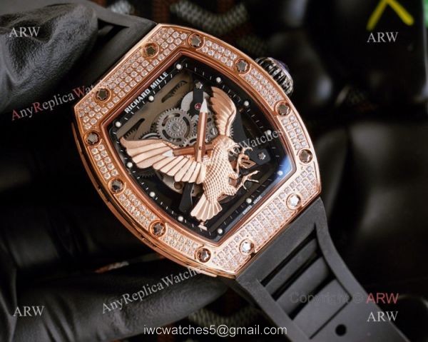Unique Model Richard Mille RM 57-05 Eagle Dial With Rose Gold Diamonds Watch Replica 1