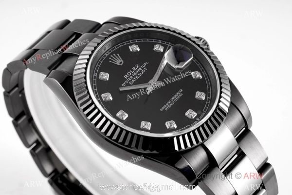 VR-Factory Replica Rolex 41mm Datejust II Black Venom Watch Diamond Markers 1