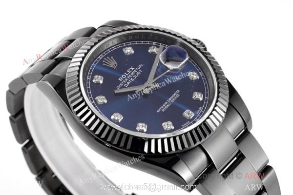 VR-Factory Rolex Oyster Datejust II Black Venom Watch Blue Diamond 41mm 1