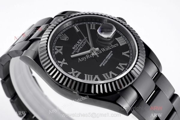 VR-Factory Swiss Replica Rolex Datejust II Black Venom Watch Roman Markers 1