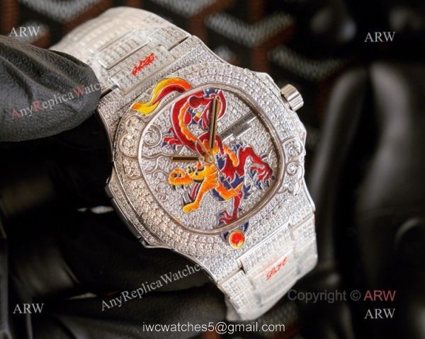 Mens Patek Philippe Nautilus Iced Out Diamonds With Dragon Dial Ref 5720 Limited Edition Watch Replica 1