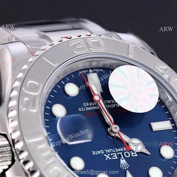 AAA Swiss Copy Rolex Yachtmaster Blue Dial Watch 904L ETA2836 1