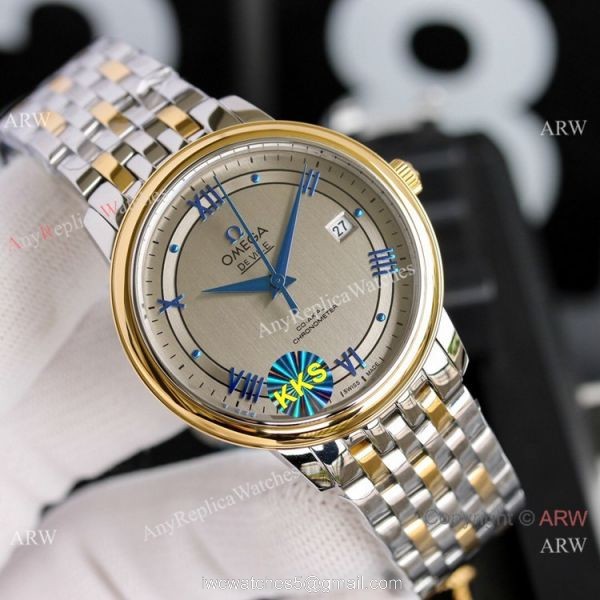 New Copy Omega De Ville Prestige Two Tone Gold Watches 1