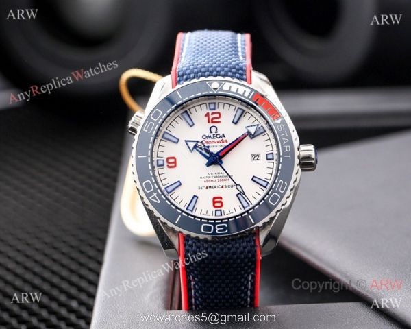 New Copy Omega Planet Ocean 600M Americas Cup Watches Blue Dial 1