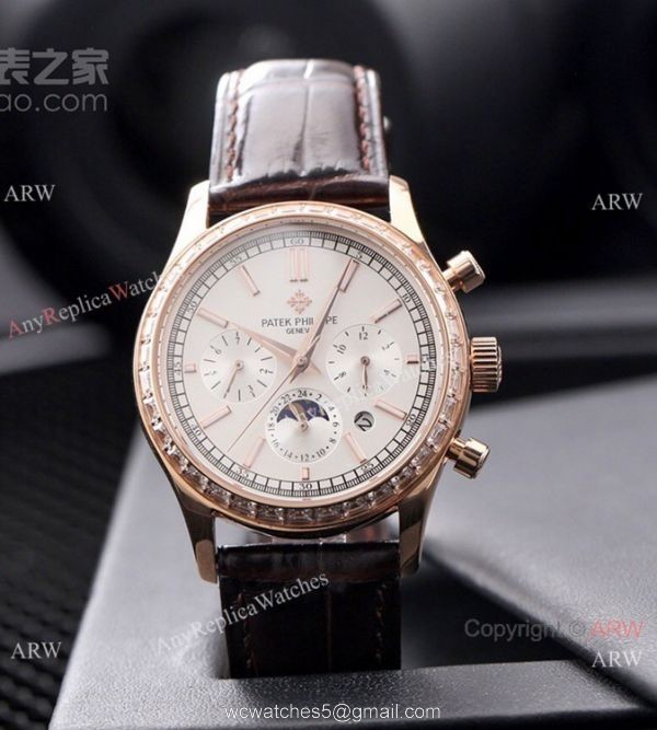2021 New Patek Philippe Geneve Complications Swiss 9100 Watch Diamond Bezel Black Face 1