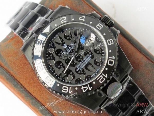 2021 NEW! Super Clone Rolex GMT Master II REVENGE Watch Skull Dial Matte Black Swiss 3285 Movement 1