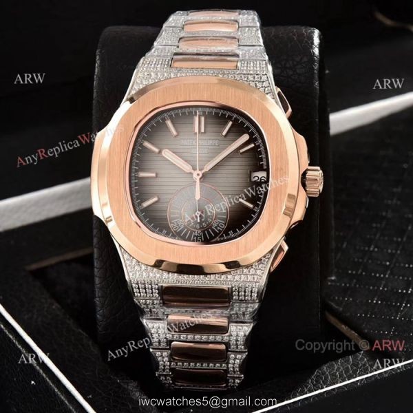 AAA Quality Patek Philippe Nautilus Chronograph Watches Diamond Band 1