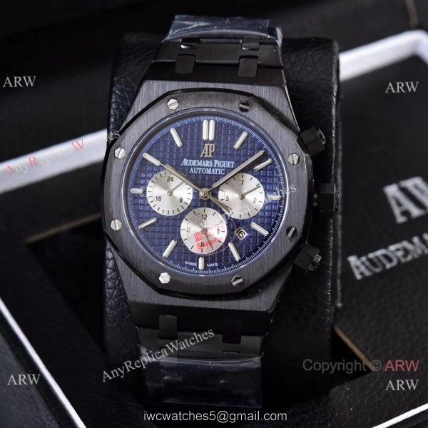 Knockoff Audemars Piguet Royal Oak 41mm Watches Gray Dial Blue Subdials 1