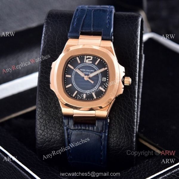 Copy Patek Philippe Nautilus Quartz Watches Rose Gold Women Size 1