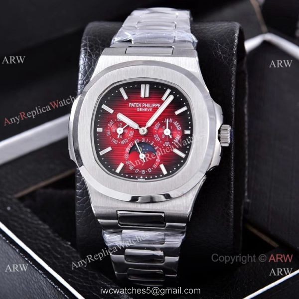 Knockoff Patek Philippe Nautilus Moon Phase 40mm Watches Stainless Steel Brown Dial 1