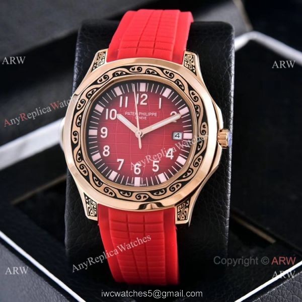 Clone Patek Philippe Aquanaut Rose Gold Engraving Watches Vintage Model 1