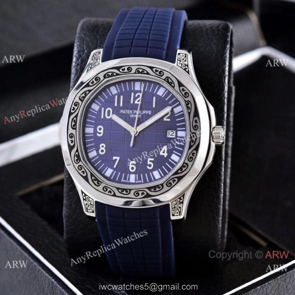 Clone Patek Philippe Aquanaut Silver Engraving Watches Vintage Style 1
