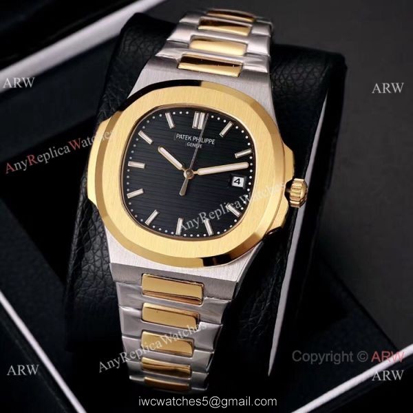 Knockoff Patek Philippe Nautilus 40mm Watches Two Tone Gray Dial 1
