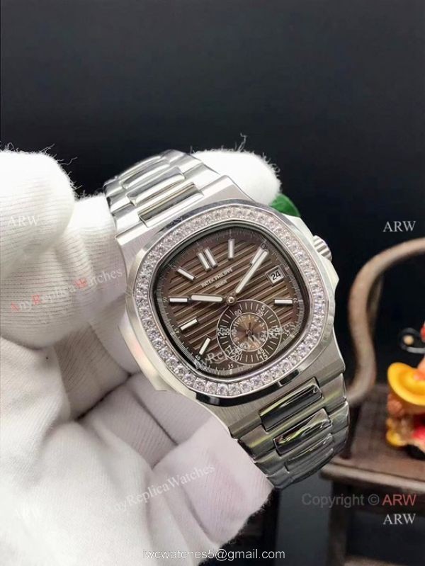Patek Philippe Nautilus Replica Watch Stainless Steel Diamond Bezel 1