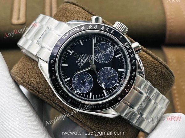 TW Factory Replica Omega Speedmaster 7750 Watch Black and Yellow 1