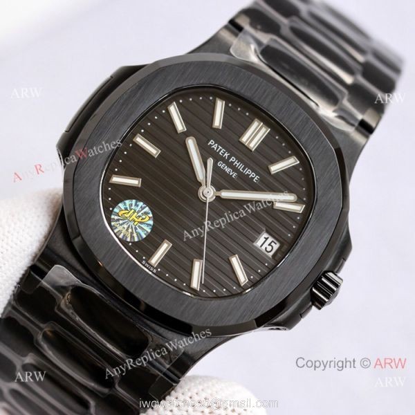 PPF Factory Copy Patek Philippe Nautilus Solid Black 40mm Watch Swiss AAA Copy 1