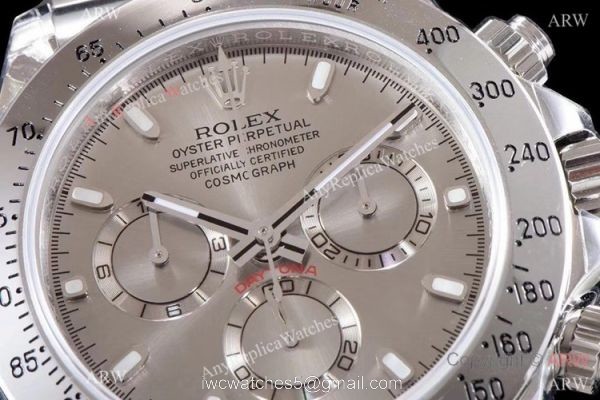 Best 1:1 Rolex Daytona JH Factory Swiss 4130 Chronograph Watch Copy Gray Face 1