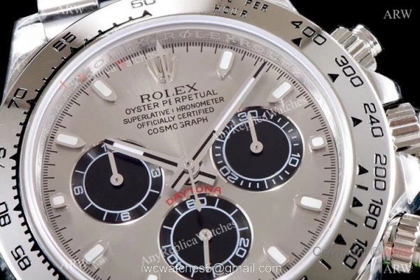 Best 1:1 Replica Rolex Daytona JH Factory 4130 Gray Chronograph Dial Watch 40mm 1