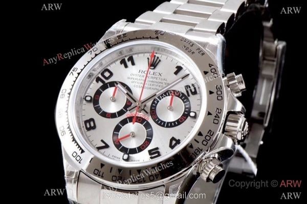Best 1:1 JH Factory Swiss 4130 Rolex Daytona Watch Silver Arabic Stainless Steel 1