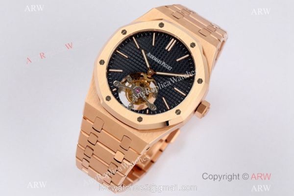 R8 Factory 1-1 Best Replica Audemars Piguet Royal Oak Swiss Tourbillon Watch Rose Gold 1