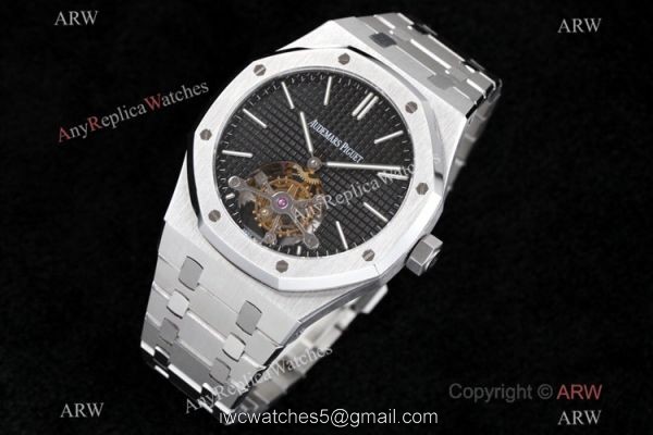 R8 Factory 1-1 Replica Audemars Piguet Royal Oak Tourbillon Watch Cal2924 Black Dial 1