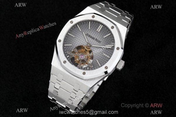 R8 Factory Audemars Piguet Royal Oak Swiss Tourbillon Watch Gray Gradient Face 41mm 1