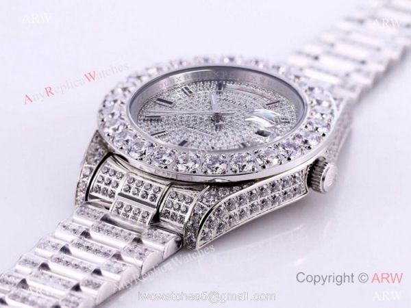 Best Replica Rolex New Oyster Perpetual Pearlmaster 39 Watch Silver Diamonds 1