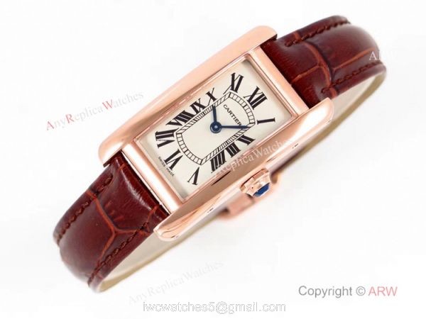 Grade 1A Replica Cartier Tank Americaine Quartz Watch Rose Gold Women 1